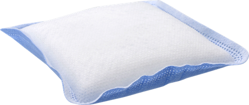 A blue pillow on a white background. Versatile silicone adhesive and non-adhesive options in various sizes for comprehensive care protocols.
